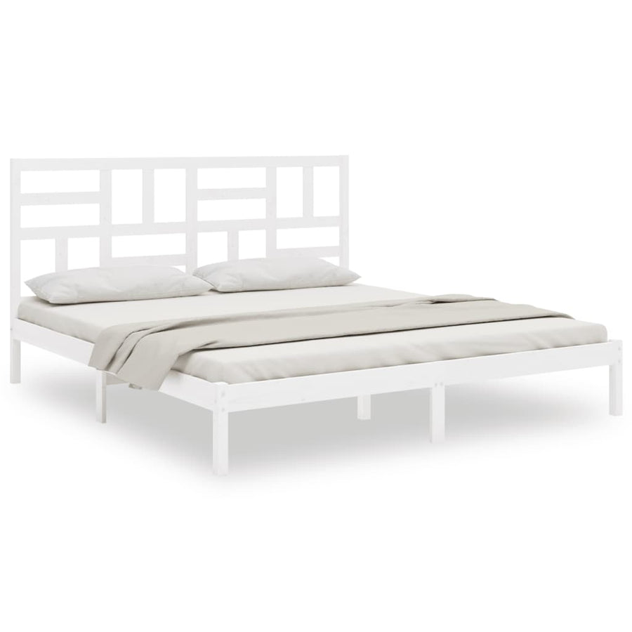 Bedframe Massief Hout 180 x 200 cm Wit