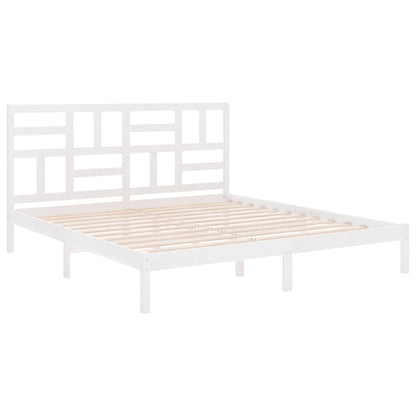 Bedframe Massief Hout 180 x 200 cm Wit