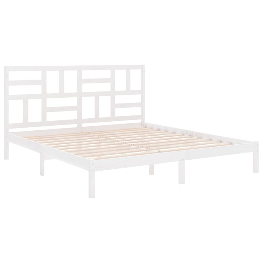 Bedframe Massief Hout 180 x 200 cm Wit