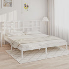Solid wood bed frame white 180x200 cm