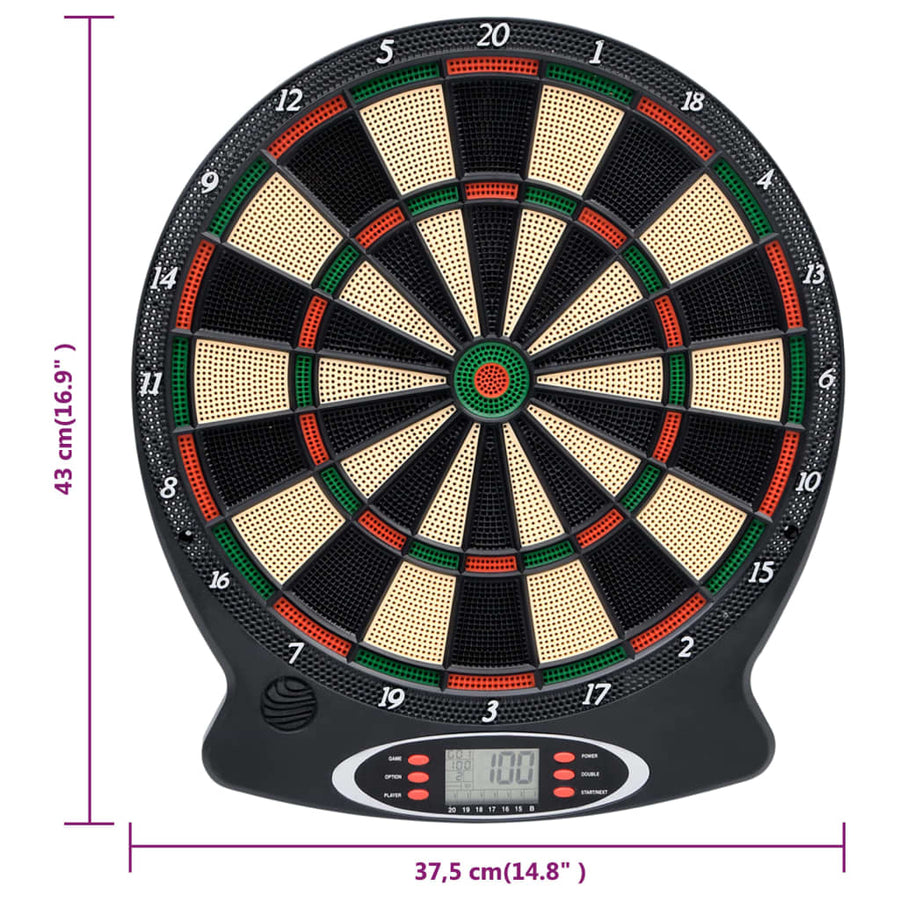 Dartbord Elektrisch Met Darts Polypropeen Zwart