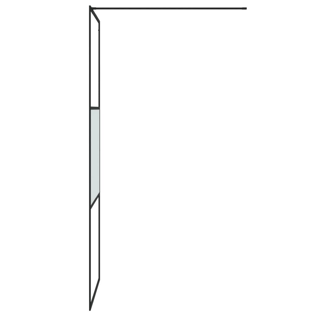 Inloopdouchewand 80x195 cm halfmat ESG-glas zwart 80 x 195 cm Zwart Halfmat