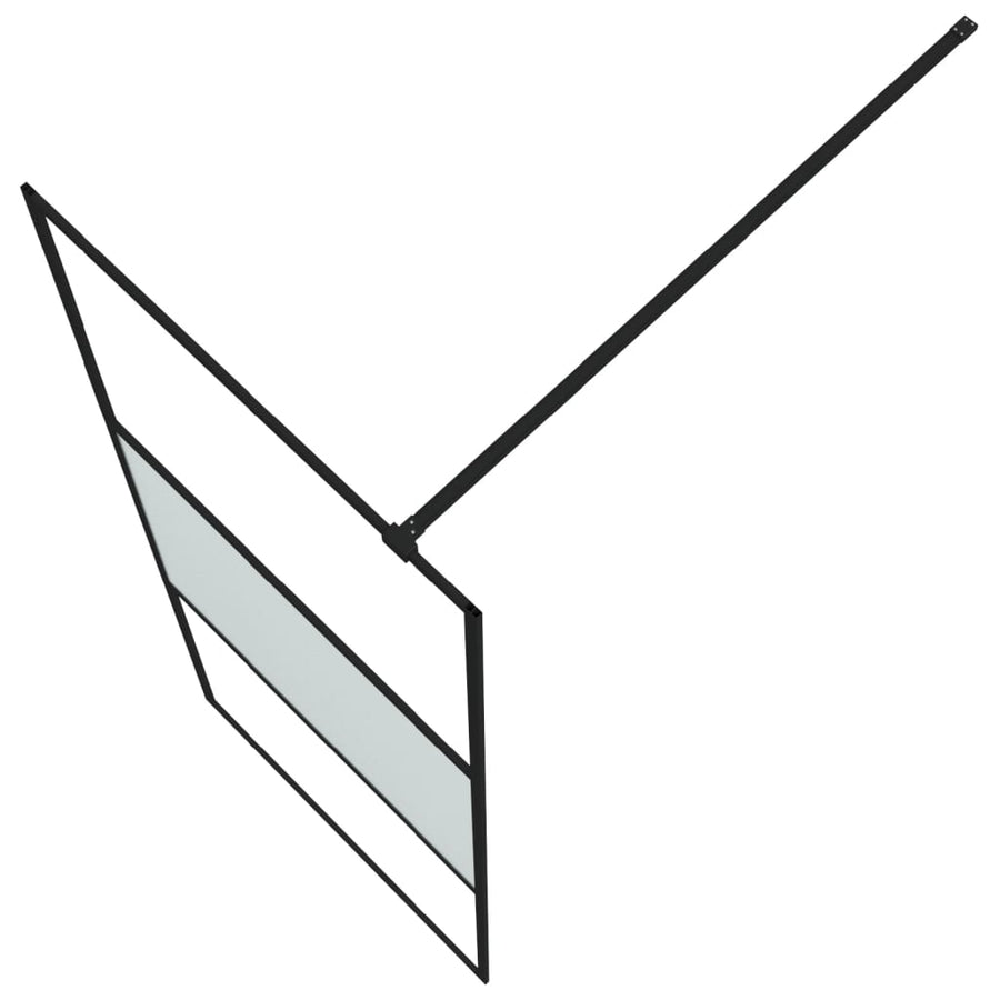 Inloopdouchewand 80x195 cm halfmat ESG-glas zwart 80 x 195 cm Zwart Halfmat