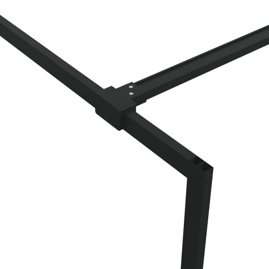 Inloopdouchewand 80x195 cm halfmat ESG-glas zwart 80 x 195 cm Zwart Halfmat