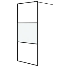 Inloopdouchewand 90x195 cm halfmat ESG-glas zwart 90 x 195 cm Zwart Halfmat