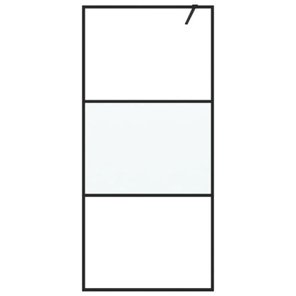 Inloopdouchewand 90x195 cm halfmat ESG-glas zwart 90 x 195 cm Zwart Halfmat