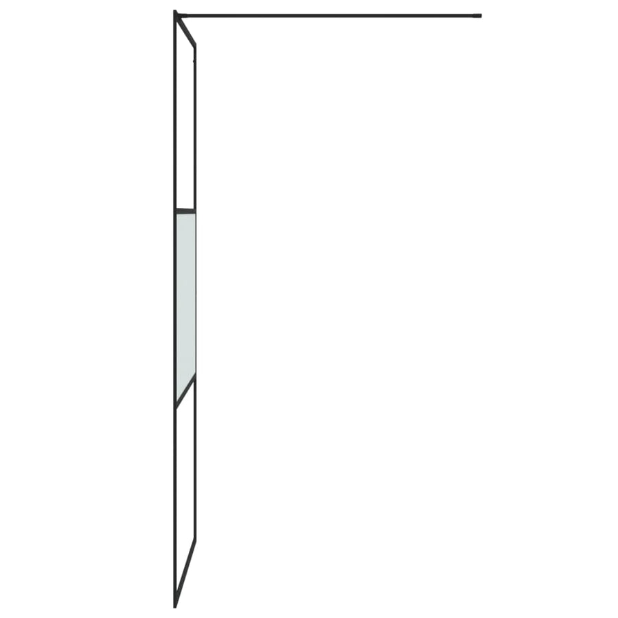 Inloopdouchewand 90x195 cm halfmat ESG-glas zwart 90 x 195 cm Zwart Halfmat