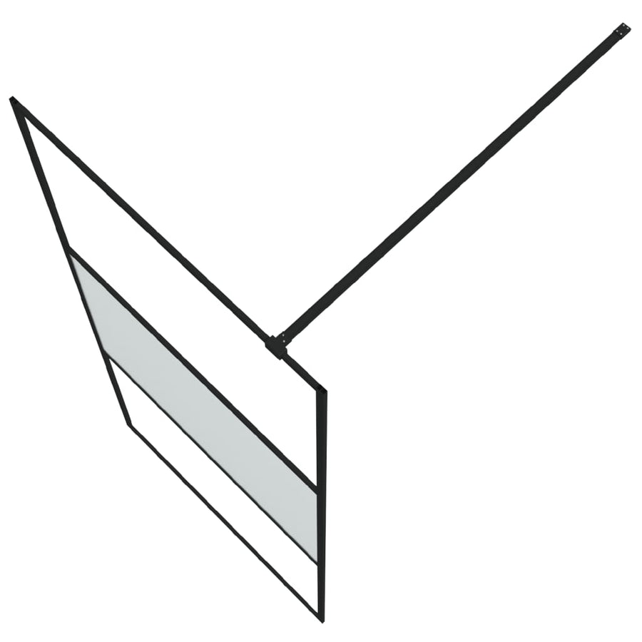 Inloopdouchewand 90x195 cm halfmat ESG-glas zwart 90 x 195 cm Zwart Halfmat