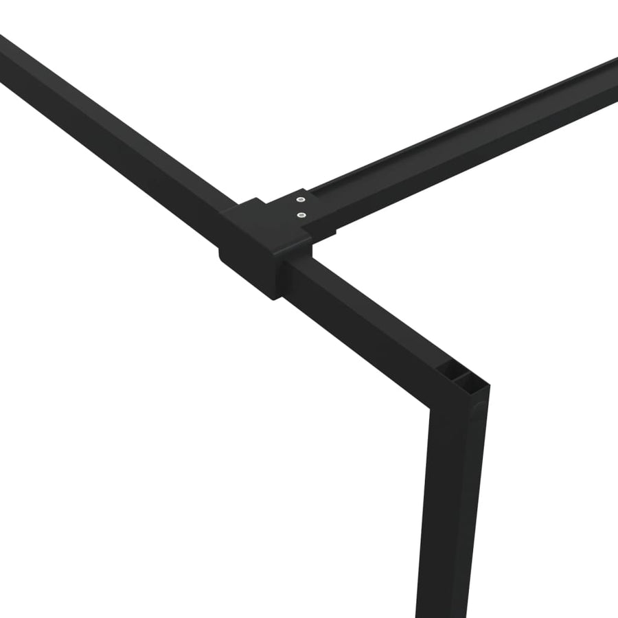 Inloopdouchewand 90x195 cm halfmat ESG-glas zwart 90 x 195 cm Zwart Halfmat