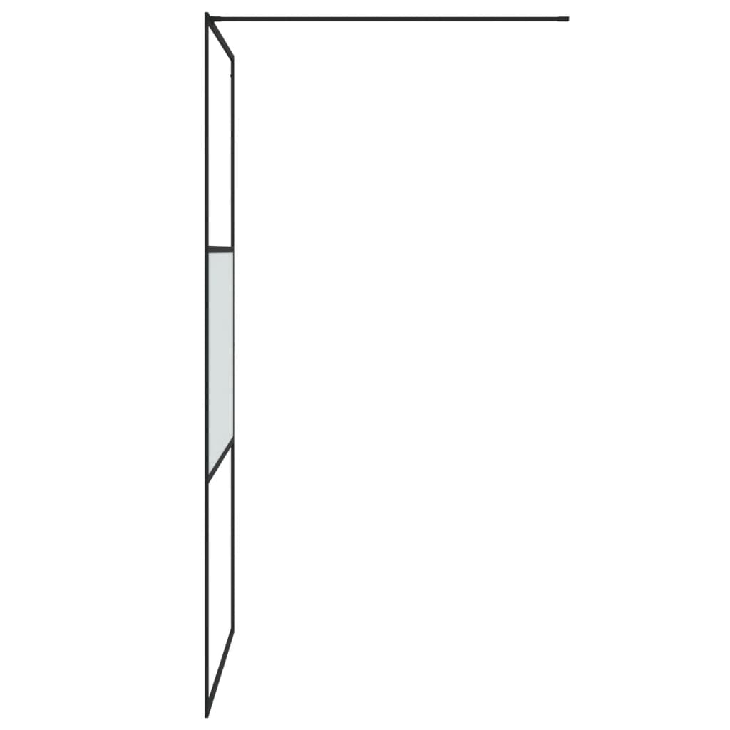 Inloopdouchewand 100x195 cm halfmat ESG-glas zwart 100 x 195 cm Zwart Halfmat