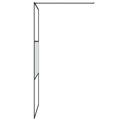 Inloopdouchewand 100x195 cm halfmat ESG-glas zwart 100 x 195 cm Zwart Halfmat