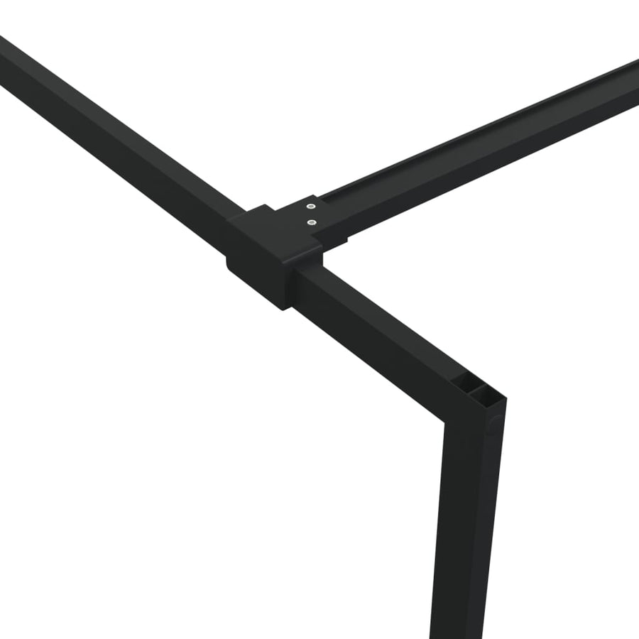 Inloopdouchewand 100x195 cm halfmat ESG-glas zwart 100 x 195 cm Zwart Halfmat