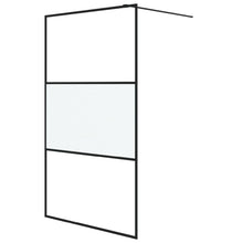 Inloopdouchewand 115x195 cm halfmat ESG-glas zwart 115 x 195 cm Zwart Halfmat