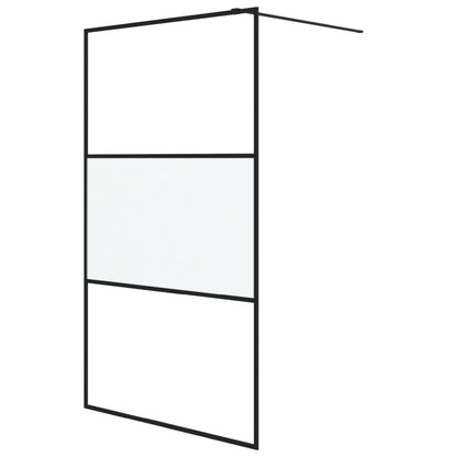 Inloopdouchewand 115x195 cm halfmat ESG-glas zwart 115 x 195 cm Zwart Halfmat