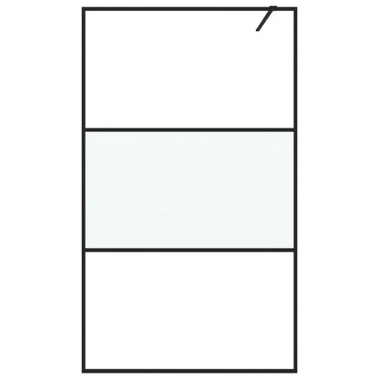 Inloopdouchewand 115x195 cm halfmat ESG-glas zwart 115 x 195 cm Zwart Halfmat