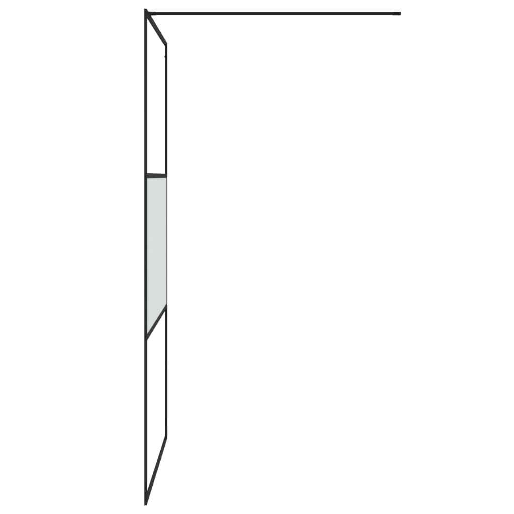Inloopdouchewand 115x195 cm halfmat ESG-glas zwart 115 x 195 cm Zwart Halfmat