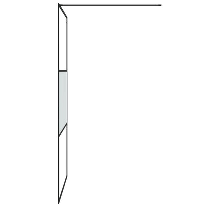 Inloopdouchewand 115x195 cm halfmat ESG-glas zwart 115 x 195 cm Zwart Halfmat