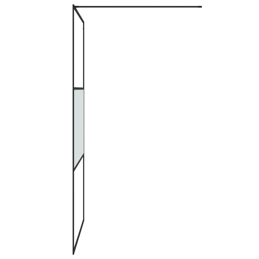 Inloopdouchewand 115x195 cm halfmat ESG-glas zwart 115 x 195 cm Zwart Halfmat