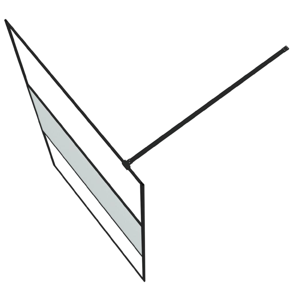 Inloopdouchewand 115x195 cm halfmat ESG-glas zwart 115 x 195 cm Zwart Halfmat