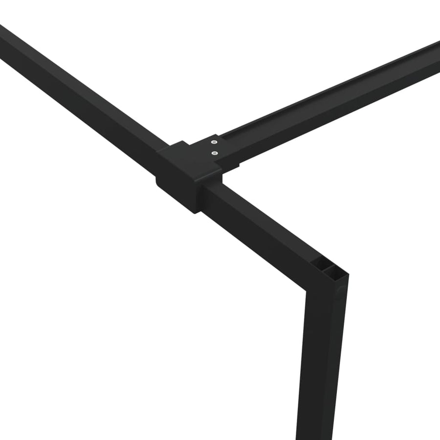 Inloopdouchewand 115x195 cm halfmat ESG-glas zwart 115 x 195 cm Zwart Halfmat