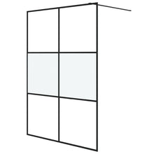 Inloopdouchewand 140x195 cm halfmat ESG-glas zwart 140 x 195 cm Zwart Halfmat