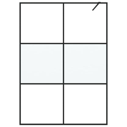 Inloopdouchewand 140x195 cm halfmat ESG-glas zwart 140 x 195 cm Zwart Halfmat