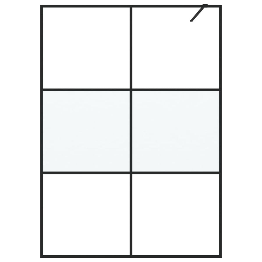 Inloopdouchewand 140x195 cm halfmat ESG-glas zwart 140 x 195 cm Zwart Halfmat