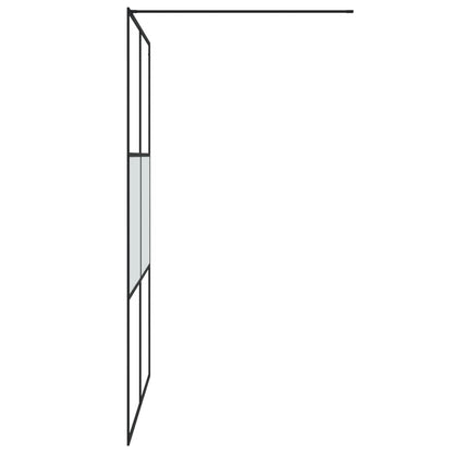 Inloopdouchewand 140x195 cm halfmat ESG-glas zwart 140 x 195 cm Zwart Halfmat