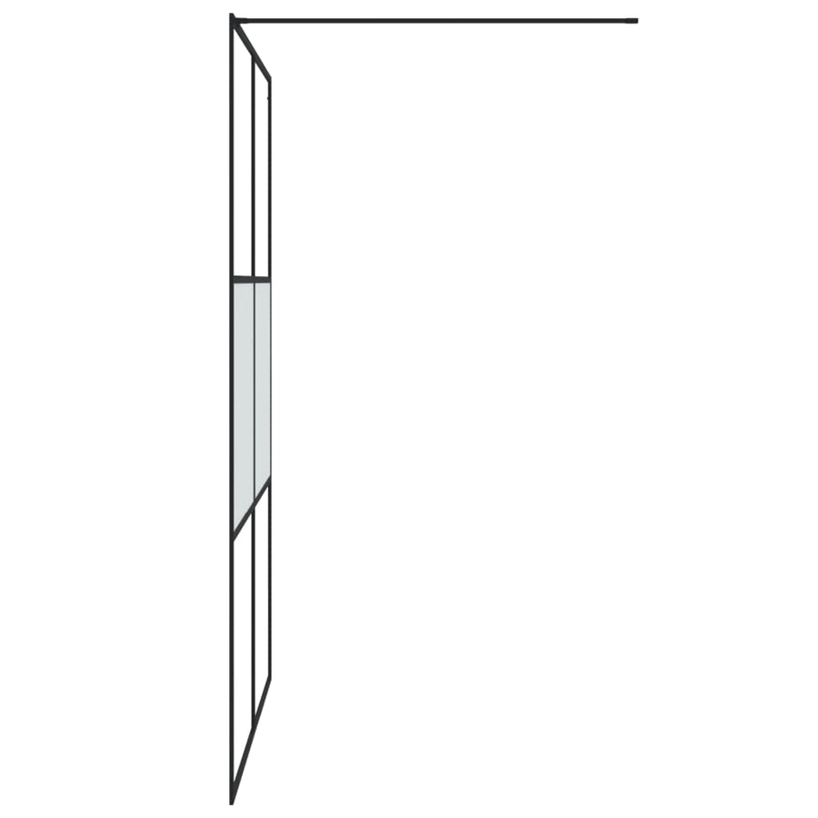 Inloopdouchewand 140x195 cm halfmat ESG-glas zwart 140 x 195 cm Zwart Halfmat