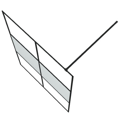 Inloopdouchewand 140x195 cm halfmat ESG-glas zwart 140 x 195 cm Zwart Halfmat