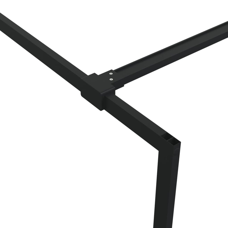 Inloopdouchewand 140x195 cm halfmat ESG-glas zwart 140 x 195 cm Zwart Halfmat
