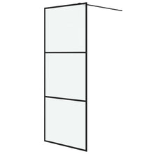 Inloopdouchewand 80x195 cm mat ESG-glas zwart 80 x 195 cm Zwart Mat