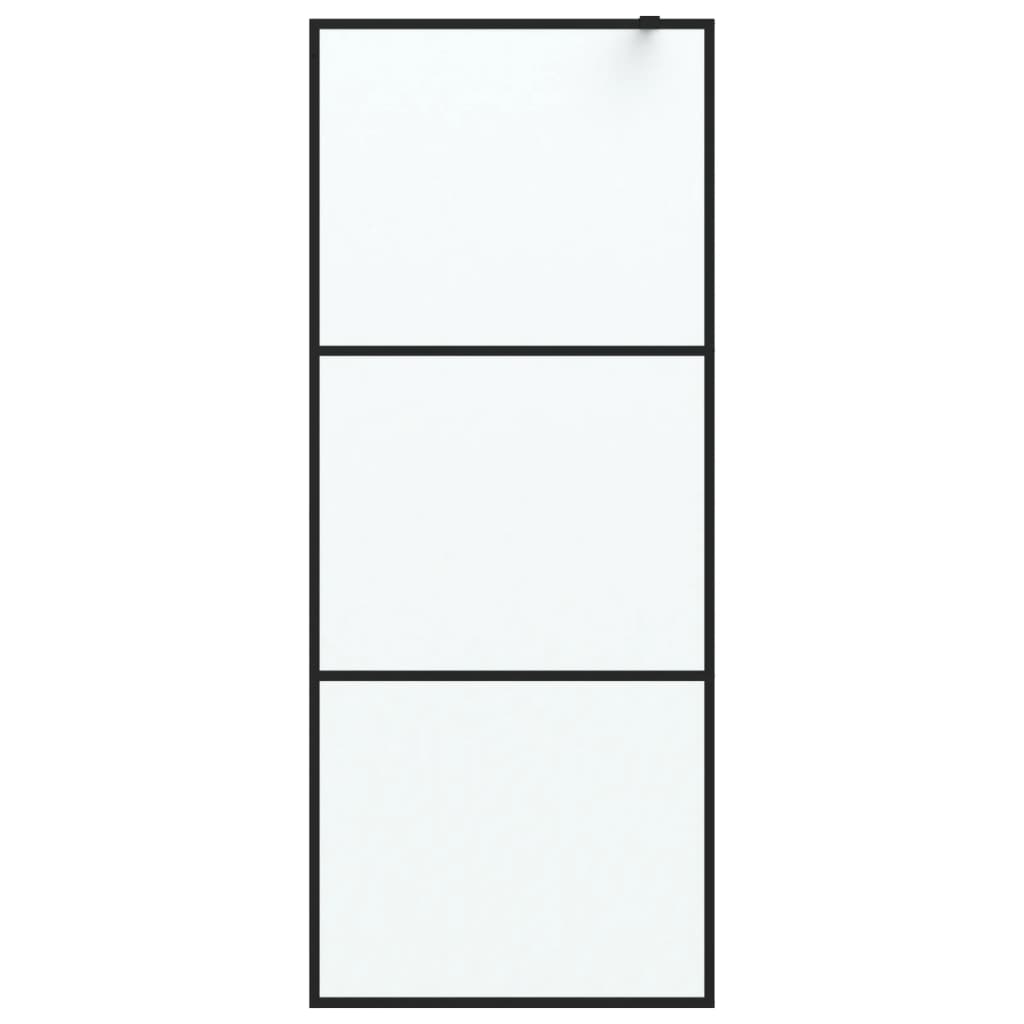 Inloopdouchewand 80x195 cm mat ESG-glas zwart 80 x 195 cm Zwart Mat