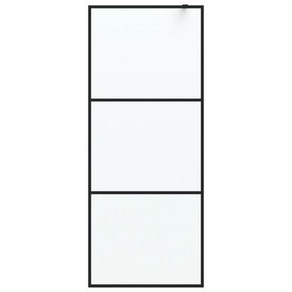 Inloopdouchewand 80x195 cm mat ESG-glas zwart 80 x 195 cm Zwart Mat