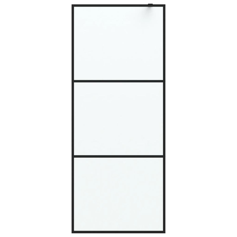 Inloopdouchewand 80x195 cm mat ESG-glas zwart 80 x 195 cm Zwart Mat