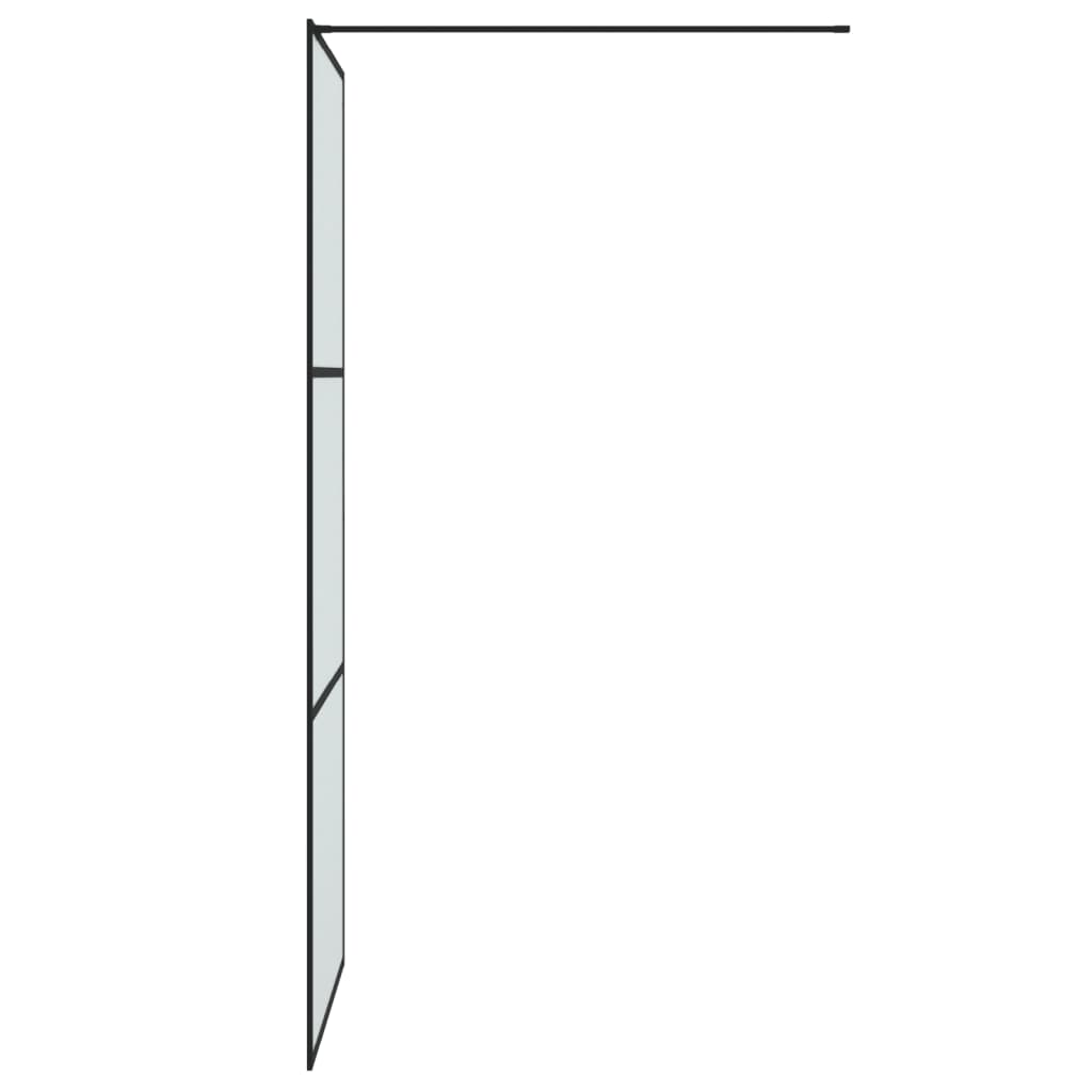 Inloopdouchewand 80x195 cm mat ESG-glas zwart 80 x 195 cm Zwart Mat