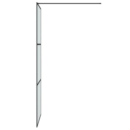 Inloopdouchewand 80x195 cm mat ESG-glas zwart 80 x 195 cm Zwart Mat