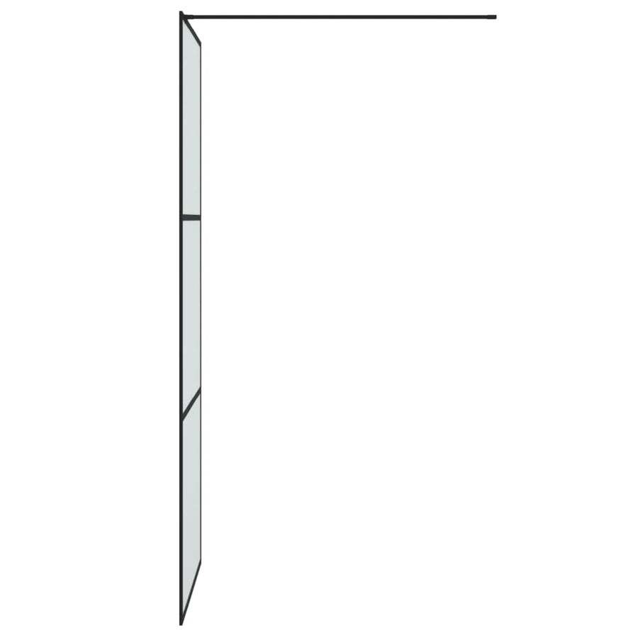 Inloopdouchewand 80x195 cm mat ESG-glas zwart 80 x 195 cm Zwart Mat