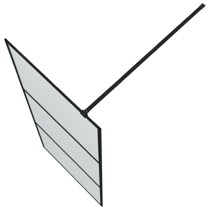 Inloopdouchewand 80x195 cm mat ESG-glas zwart 80 x 195 cm Zwart Mat