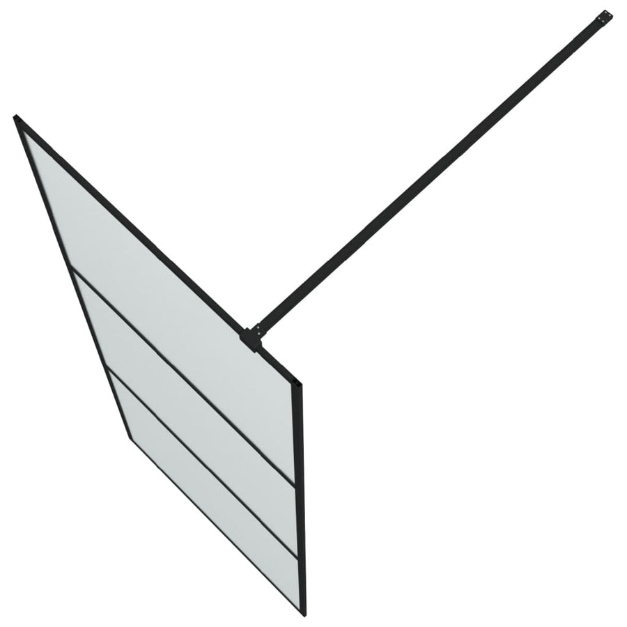 Inloopdouchewand 80x195 cm mat ESG-glas zwart 80 x 195 cm Zwart Mat