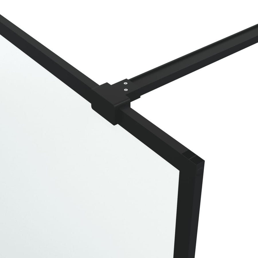 Inloopdouchewand 80x195 cm mat ESG-glas zwart 80 x 195 cm Zwart Mat