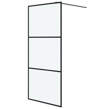 Inloopdouchewand 90x195 cm mat ESG-glas zwart 90 x 195 cm Zwart Mat