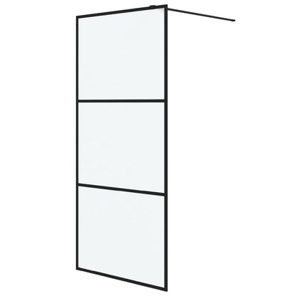 Inloopdouchewand 90x195 cm mat ESG-glas zwart 90 x 195 cm Zwart Mat