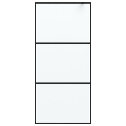 Inloopdouchewand 90x195 cm mat ESG-glas zwart 90 x 195 cm Zwart Mat