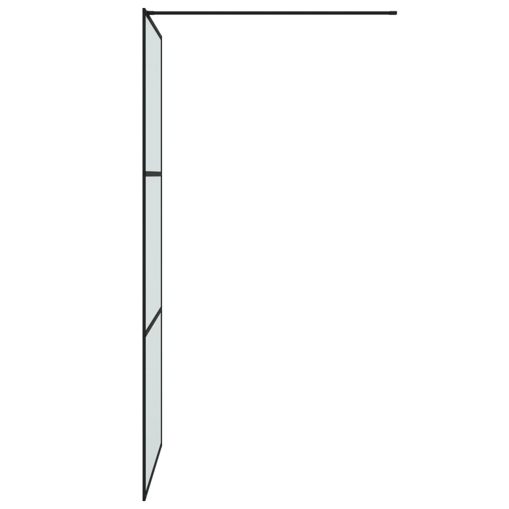 Inloopdouchewand 90x195 cm mat ESG-glas zwart 90 x 195 cm Zwart Mat