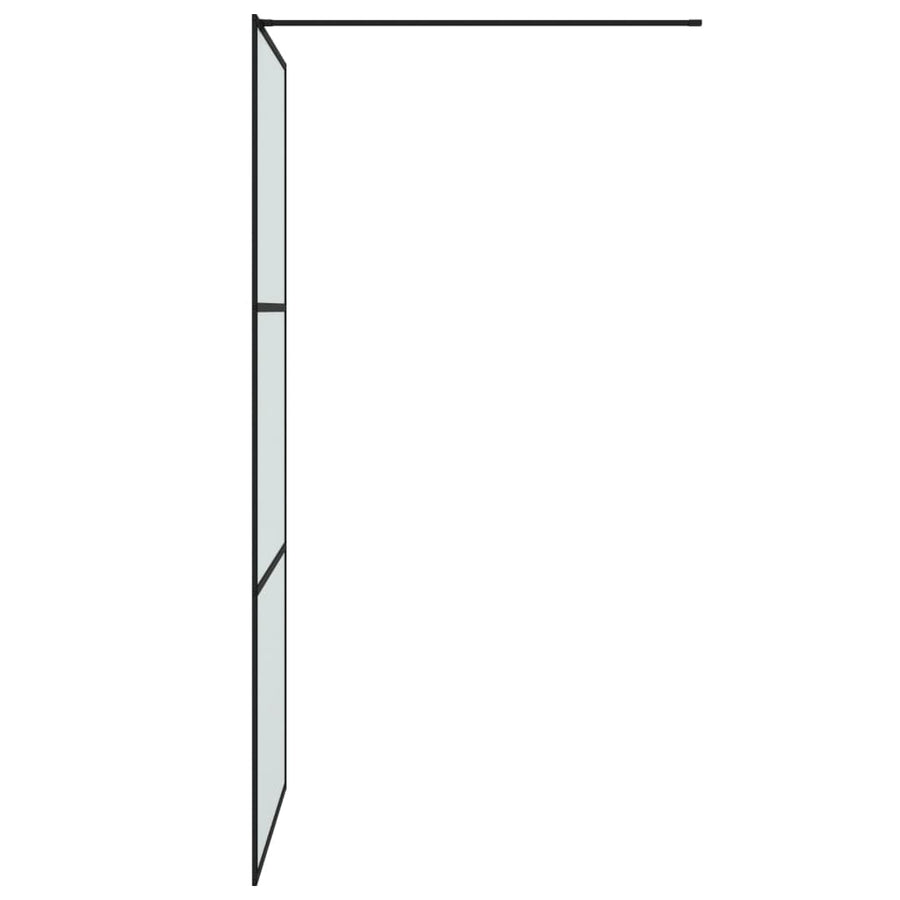 Inloopdouchewand 90x195 cm mat ESG-glas zwart 90 x 195 cm Zwart Mat
