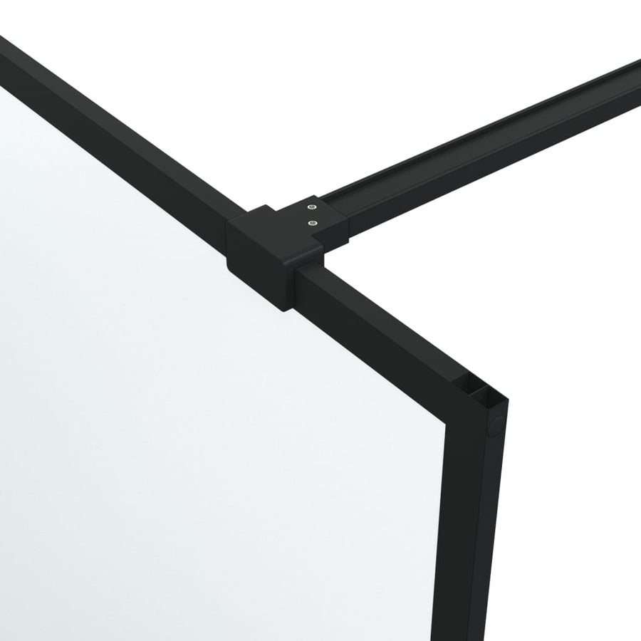 Inloopdouchewand 90x195 cm mat ESG-glas zwart 90 x 195 cm Zwart Mat