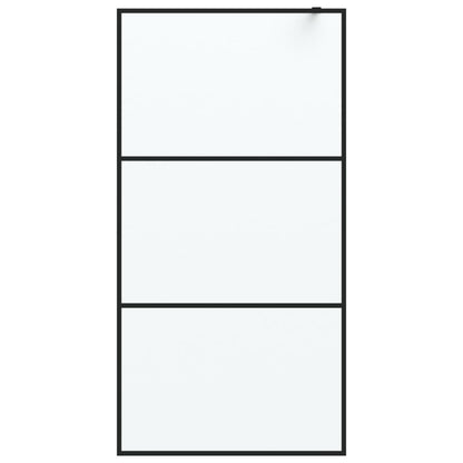 Inloopdouchewand 100x195 cm mat ESG-glas zwart 100 x 195 cm Zwart Mat