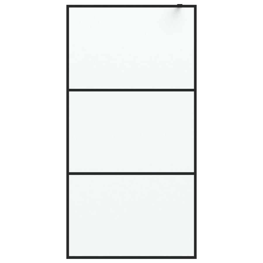 Inloopdouchewand 100x195 cm mat ESG-glas zwart 100 x 195 cm Zwart Mat