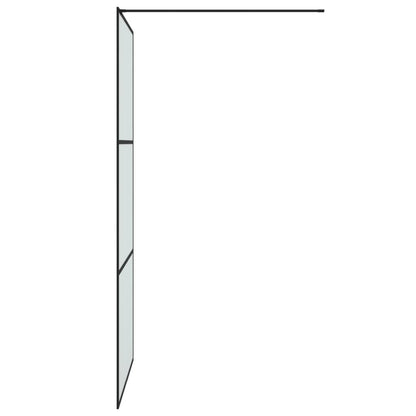 Inloopdouchewand 100x195 cm mat ESG-glas zwart 100 x 195 cm Zwart Mat